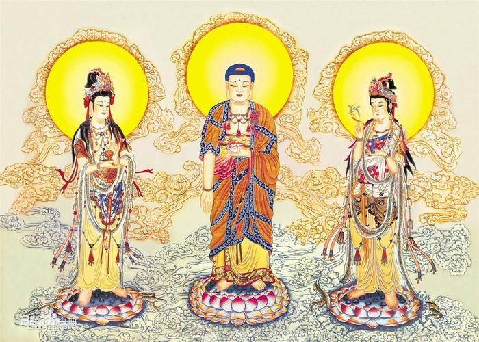 西方三圣发愿往生极乐世界的人,可蒙阿弥陀佛与诸圣众接引.