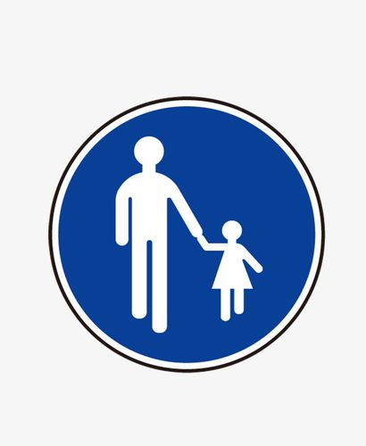 圆形交通指示标志圆形蓝色图案