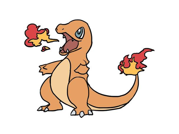 2,嘴里喷着火,尾巴后面也画一团火.1,画一只张开嘴巴的恐龙.
