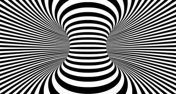 抽象3d 的黑白幻象.光学错觉向量的概念设计.eps 10 矢量插画照片