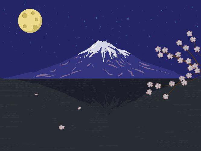 富士山插画