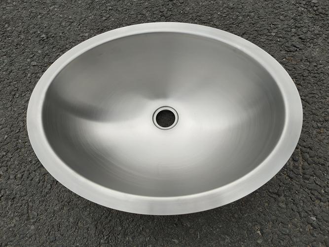 洗面盆手池加厚椭圆形一体拉伸水槽嵌入式焊接304不锈钢台盆2拉丝有溢
