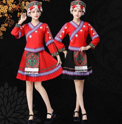 传统瑶族舞蹈服女成人舞台合唱演出服歌舞表演服—民族服装/舞台装