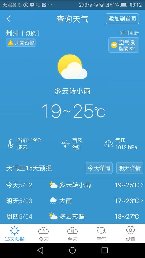 湖北荆州天气预报