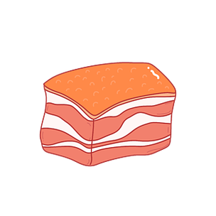 食物肉块剪贴画冬季热气腾腾的简笔画小清新美食五花肉盖饭排序:版式