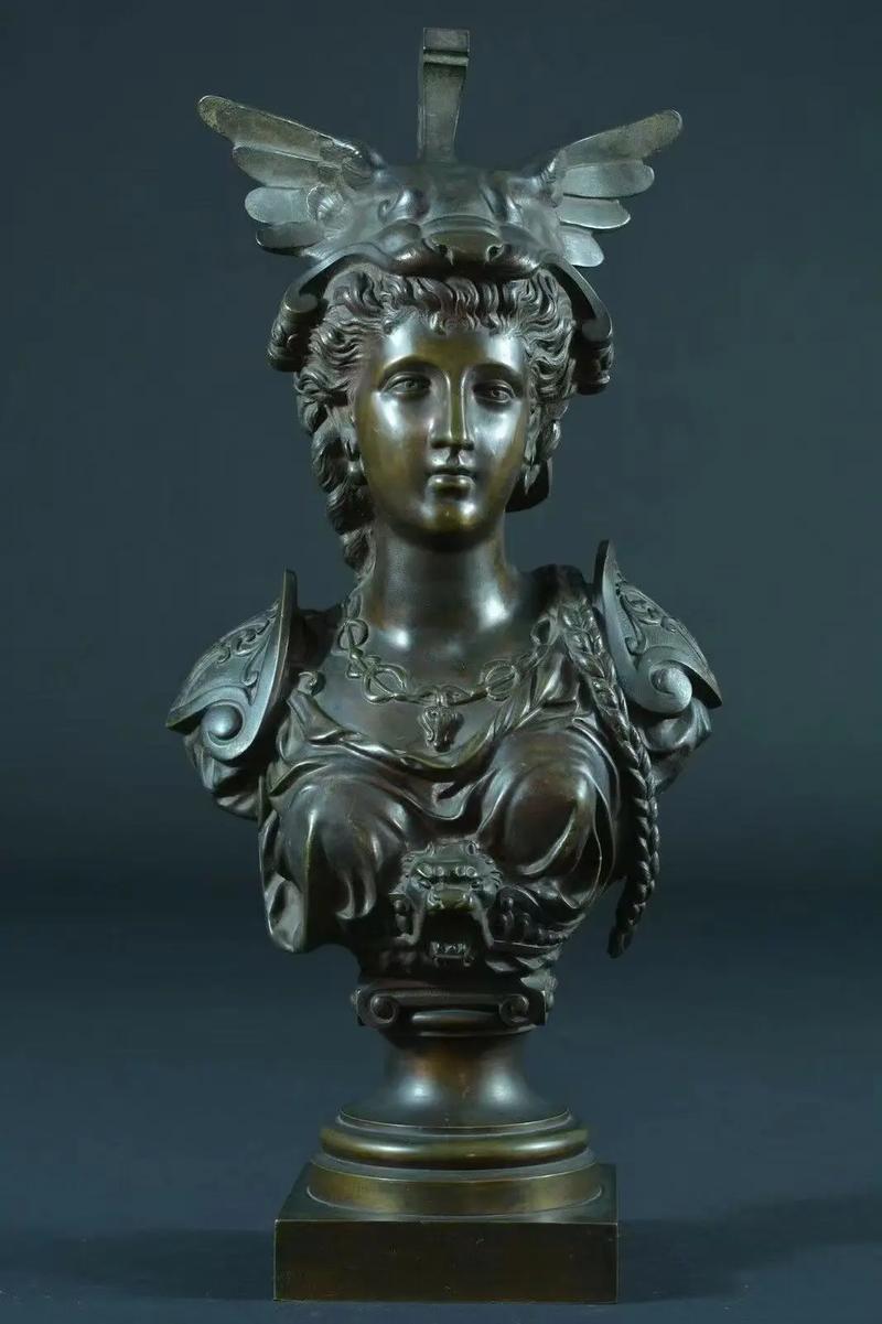 19世纪精美青铜雕塑 代表穿着盔甲的女神雅典娜,迷人的古铜色 - 抖音