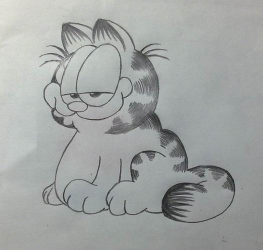求一张咖啡猫图最好是用铅笔画的 内容是咖啡猫坐在地上的