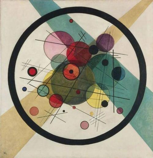 康定斯基《圆中有圆》,1923年