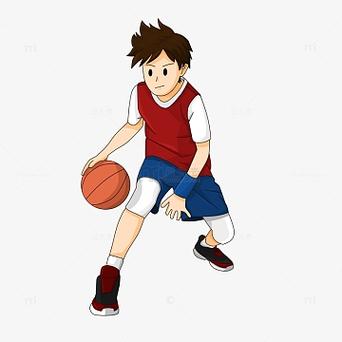 打篮球的酷帅青春少年