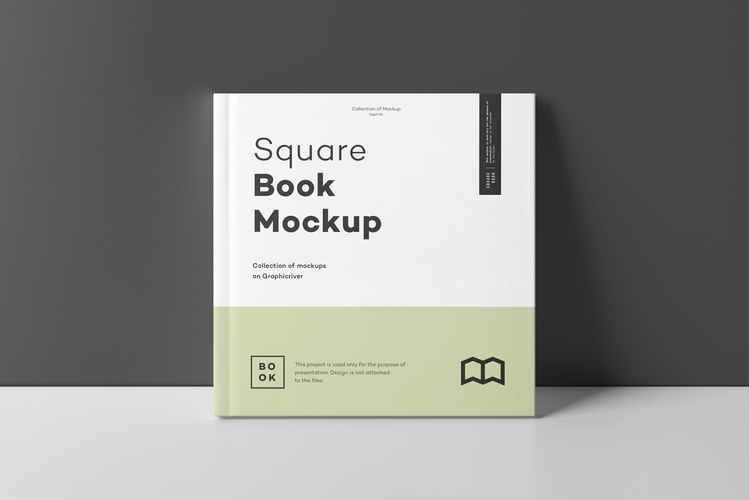 方形精装图书封面内页版式设计预览样机squarebookmockup2