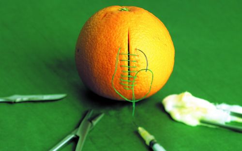 橙子,缝补,创意图片