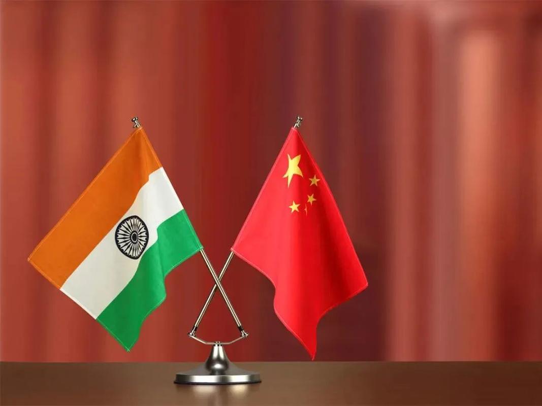 中国和印度国旗资料图