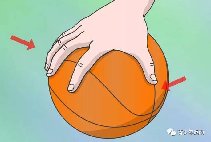 1,把手指放在篮球的接缝处
