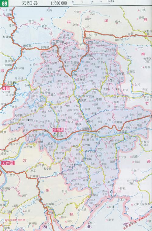 云阳县区划交通地图_重庆地图_高清版_下载-交通地图
