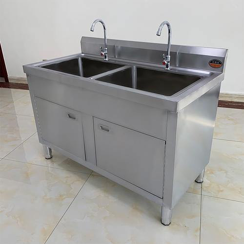 商用双池沥水台不锈钢水池水槽柜双星洗菜池洗手洗碗池操作台企业可