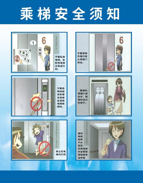 电梯乘坐注意事项乘梯安全须知海报印制展板写真摆件