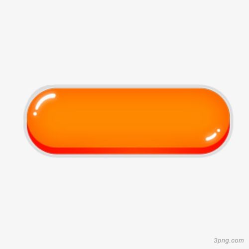 橙色水晶按钮png素材透明免抠图片装饰效果