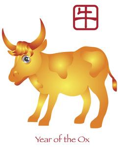中国新的一年的牛生肖照片