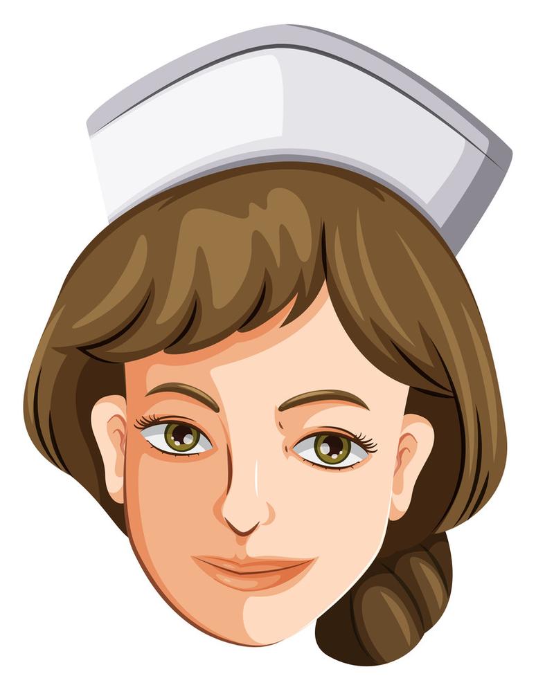 一位女护士,一位女护士在白色背景上的插图