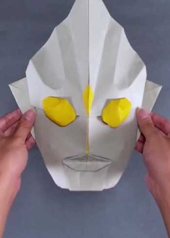 折纸一张纸折奥特曼面具你学会了吗