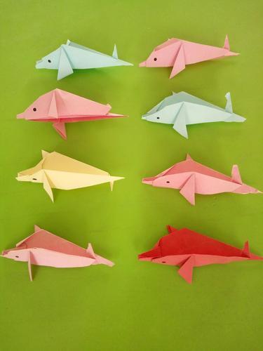 闫皋小学幼儿园小班《折纸海豚》
