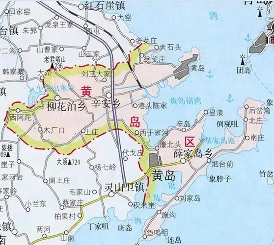 黄岛老地图"填海"当时一度成为青岛沿海区域改革开放的代名词.