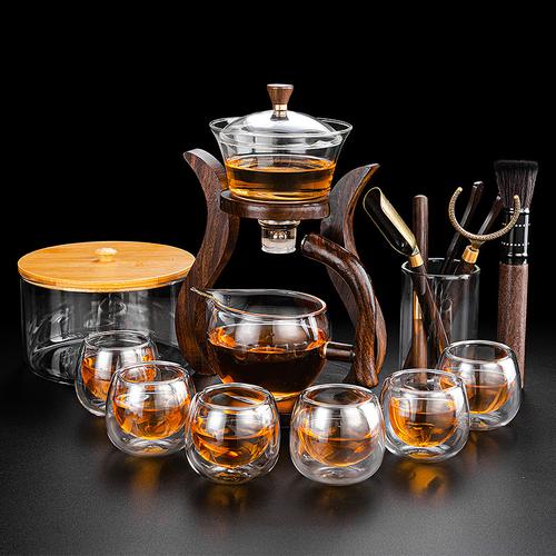 全自动玻璃功夫茶具茶杯套装透明泡茶器简约耐热懒人茶壶家用创意