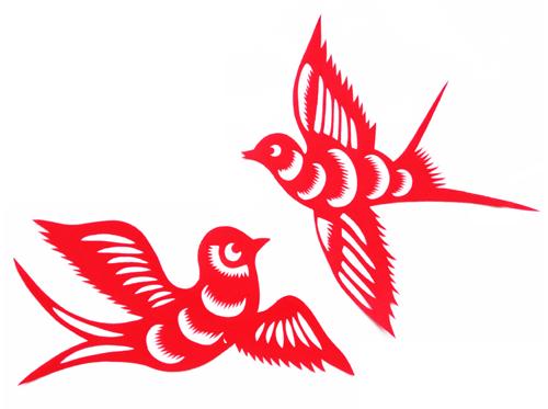 手工剪纸燕子特色传统礼品学校宣传装饰出国喜字