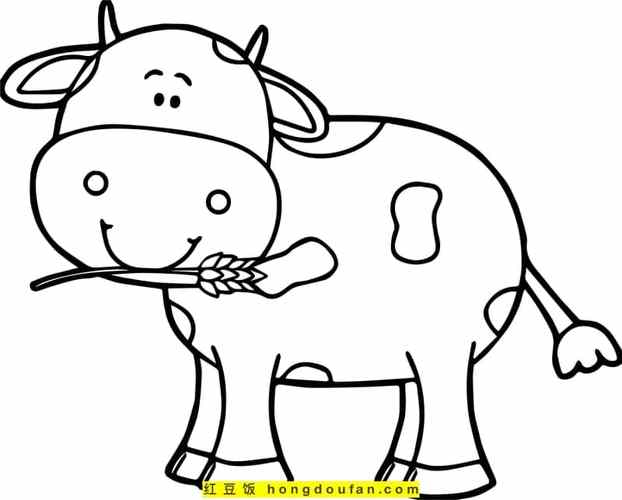 公牛,农场,动物,动物简笔画,十二生肖,奶牛,奶牛简笔画,小牛,小猪