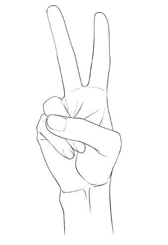 比耶手势步骤5     好了比耶手势的图片介绍 手指比耶的简笔画 第4