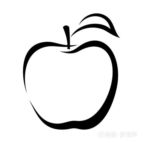 苹果.黑色的向量轮廓
