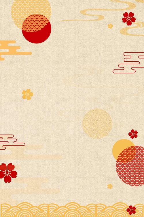 简约日式和风樱花纹理背景