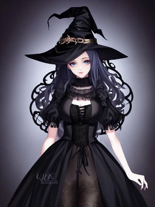prompts: a witch girl, wearing a mask, the gothic dress, under