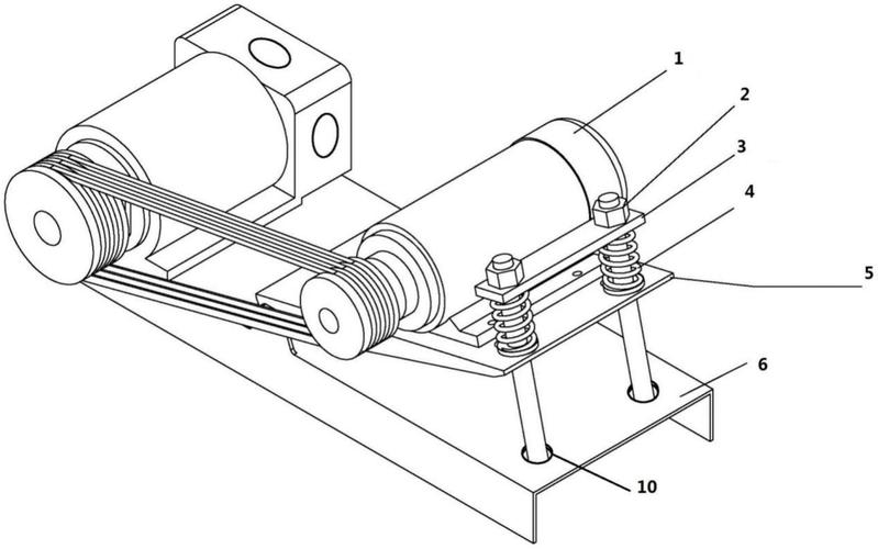 一种皮带自动张紧结构,所述皮带自动张紧结构包括套设弹簧的固定杆