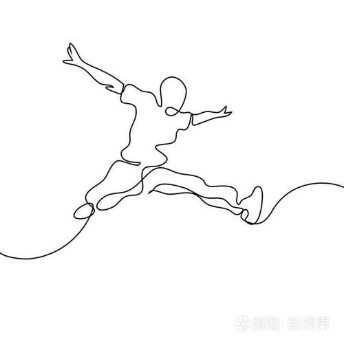 快乐的跳跃人插画-正版商用图片0nbufh-摄图新视界