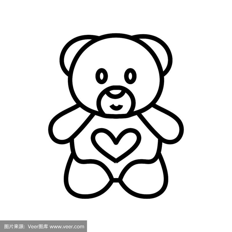 teddy bear icon flat - illustration isolated vector sign