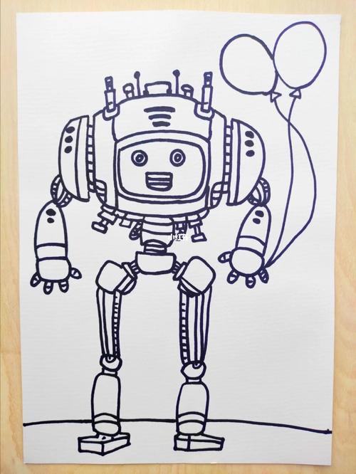 儿童画打卡no113机器人