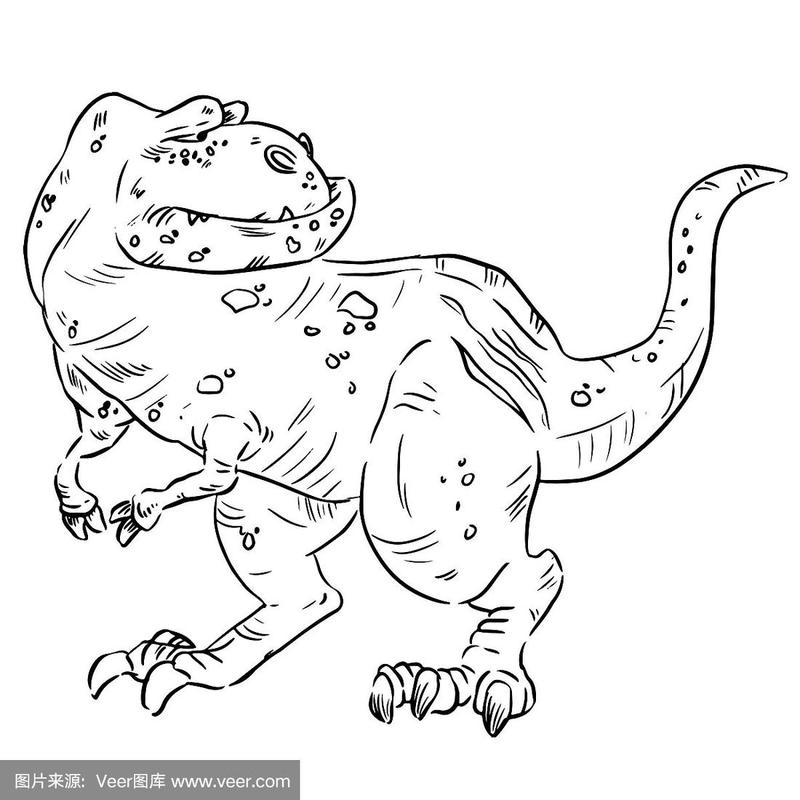 霸王龙恐龙手绘插图