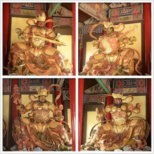 天王殿内鎏金泛彩的四大天王像