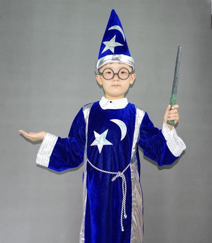 新款儿童魔法师哈利波特表演服/万圣节舞会装扮巫师长袍演出服装_7折