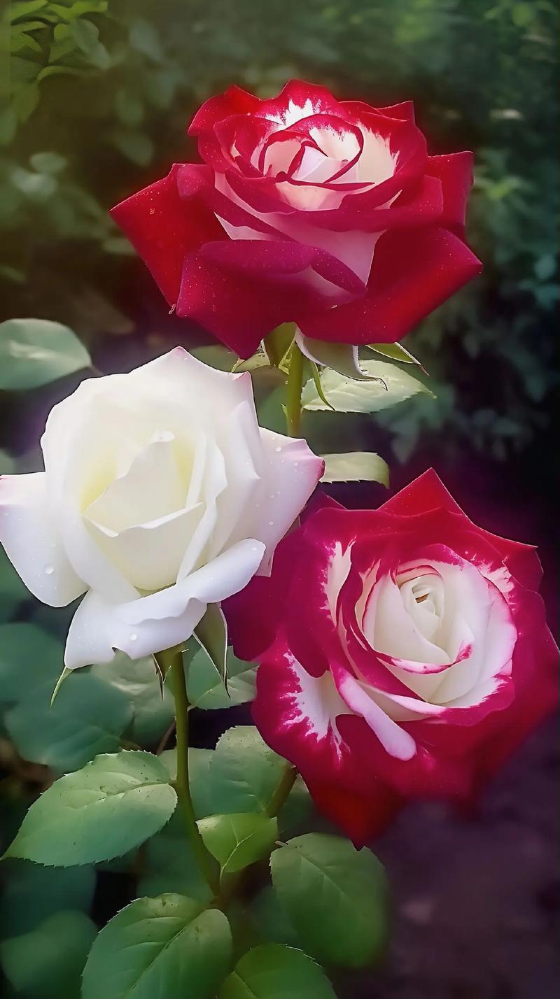 双生玫瑰.双生玫瑰是一株生长出两种颜色的玫瑰花,一株二艳,并 - 抖音