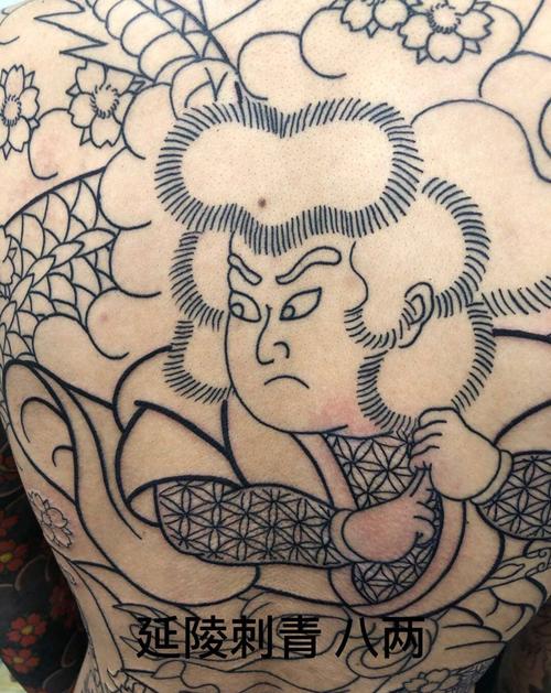 云龙九郎纹身图片背部老传统纹身图案
