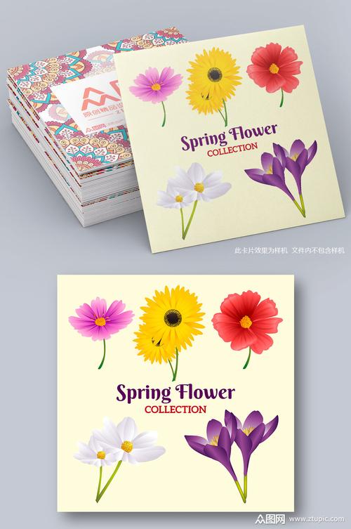 精美花卉卡片矢量元素模板下载-编号2717180-众图网
