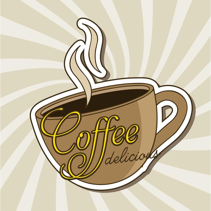 咖啡矢量,咖啡杯子图在棕色背景.矢量