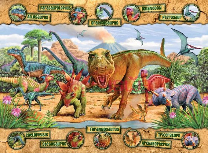 德国睿偲ravensburger睿思正版进口拼图恐龙世界拼图侏罗纪恐龙动物园
