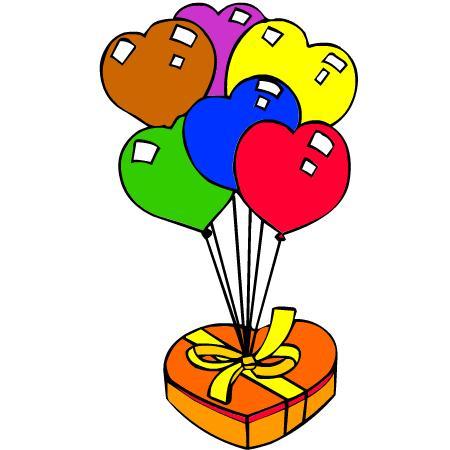 生日气球简笔画彩色