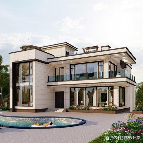 7款二层现代风格别墅推荐,适合农村自建,平屋顶,简单易施工
