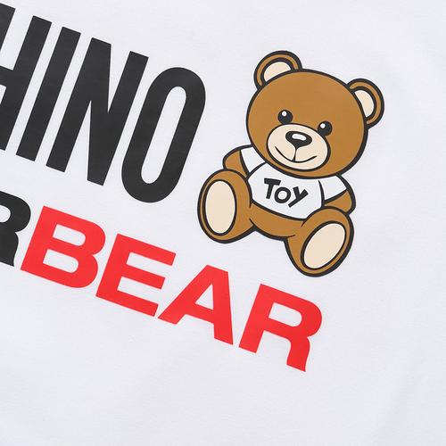 moschino/莫斯奇诺19年新款时尚休闲中性款纯棉字母小熊logo女士短袖