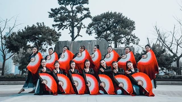 古风扇子舞《虞兮叹》古典舞群舞-【单色舞蹈】(郑州)中国舞精进班