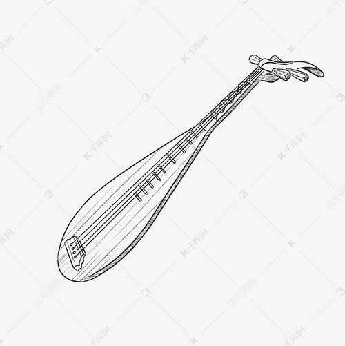线描琵琶乐器